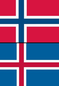 Norveç Bayrağı - İzlanda Bayrağı